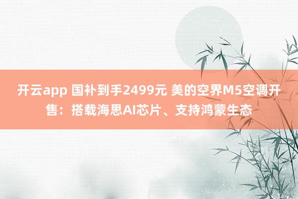 开云app 国补到手2499元 美的空界M5空调开售：搭载海思AI芯片、支持鸿蒙生态