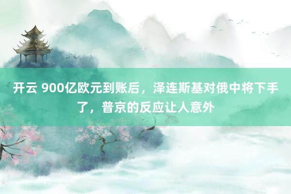 开云 900亿欧元到账后，泽连斯基对俄中将下手了，普京的反应让人意外